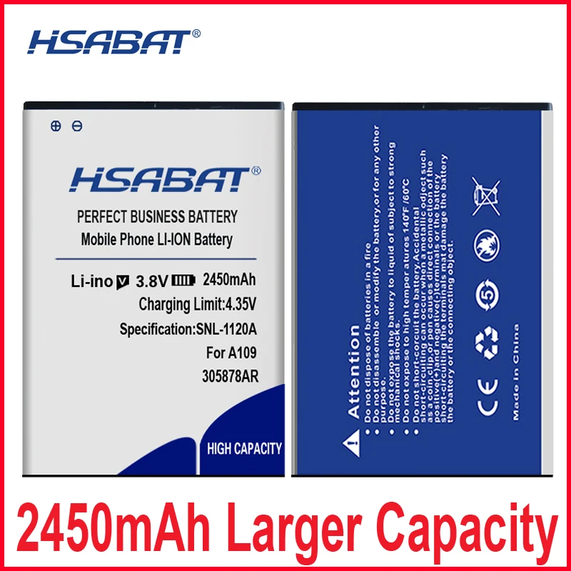 Аккумулятор HSABAT 2450 мАч 305878AR для SENSEIT A109 бесплатная доставка с номером