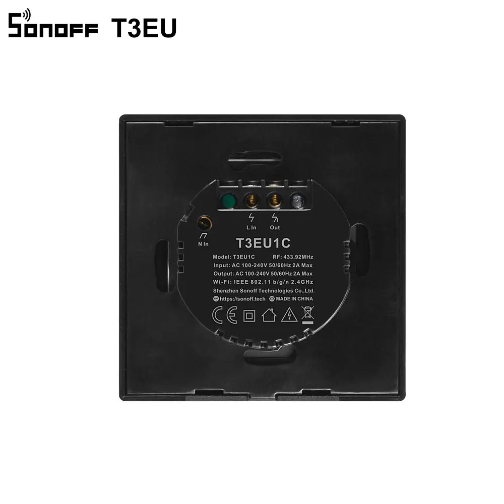 Смарт выключатель SONOFF T3EU TX настенный с поддержкой Wi Fi и сенсорным