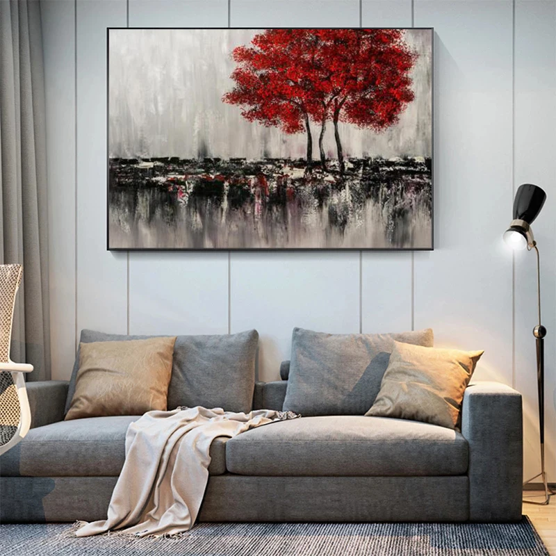 Modern Trees Landscape Vintage Posters And Prints Abstract Nature Scenery Wall Art Canvas Pictures For Living Room Cuadros Decor | Дом и сад