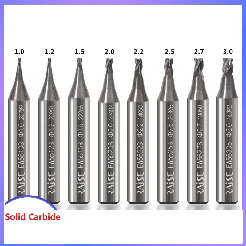 Raise Best Quality Carbide Steel End Milling Cutters For Key Machine Drill Bit 1.0 1.2 1.5 2.0 2.2 2.5 2.7 3.0 Locksmith Tools
