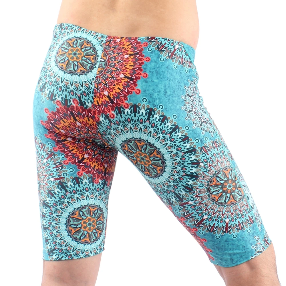 Мужские плавки из нейлона и лайкры потрясающие до колен с принтом мужские