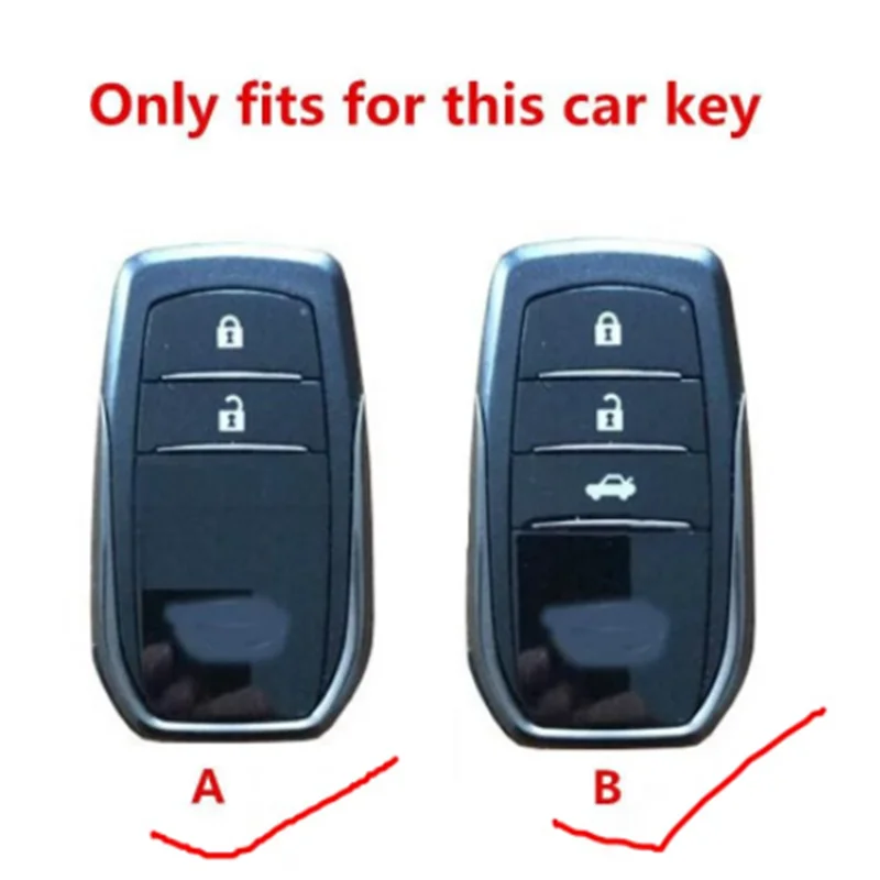 

Zinc Alloy + Silicone Car Key Case Cover For Chr C-hr Rav4 Auris Avensis Prius Aygo Camry Corolla Land Cruiser 200 Prado Crown
