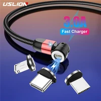 uslion 3a magnetic cable usb fast charging type c magnet charge micro usb cable for iphone 8 7 6 xs plus samsung xiaomi usb c