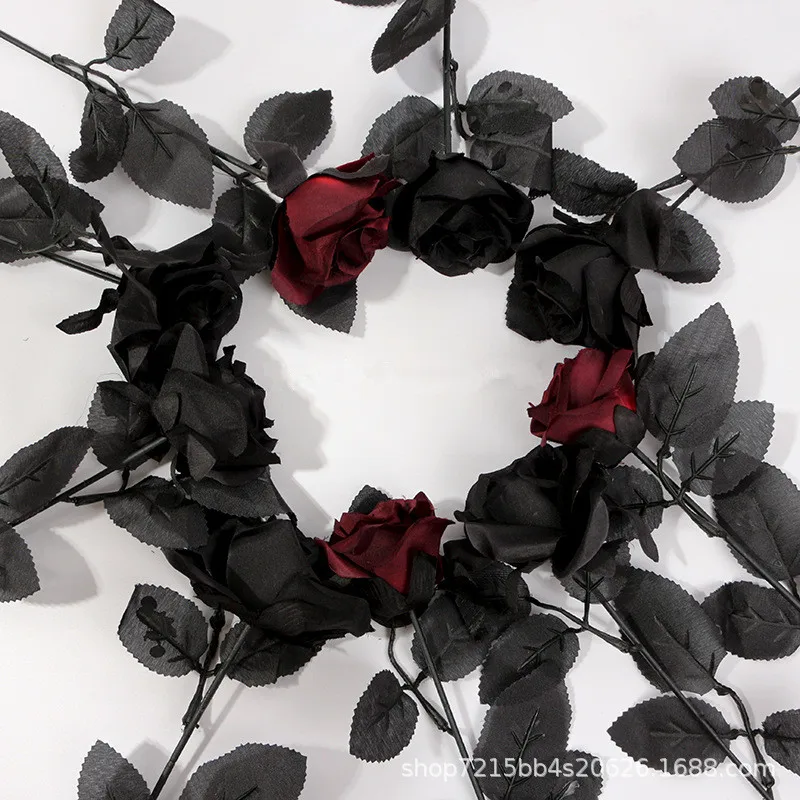 Gothic Black Rose Artificial Flowers Simulation Flowers Valentine Gift Wedding Flowers Home Decoration Roses Photo Props