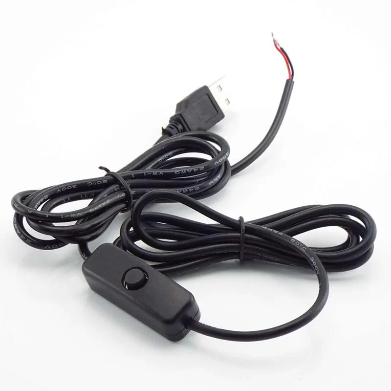 2-контактный Удлинительный USB-кабель длиной 2 м кабель питания светодиодный ными