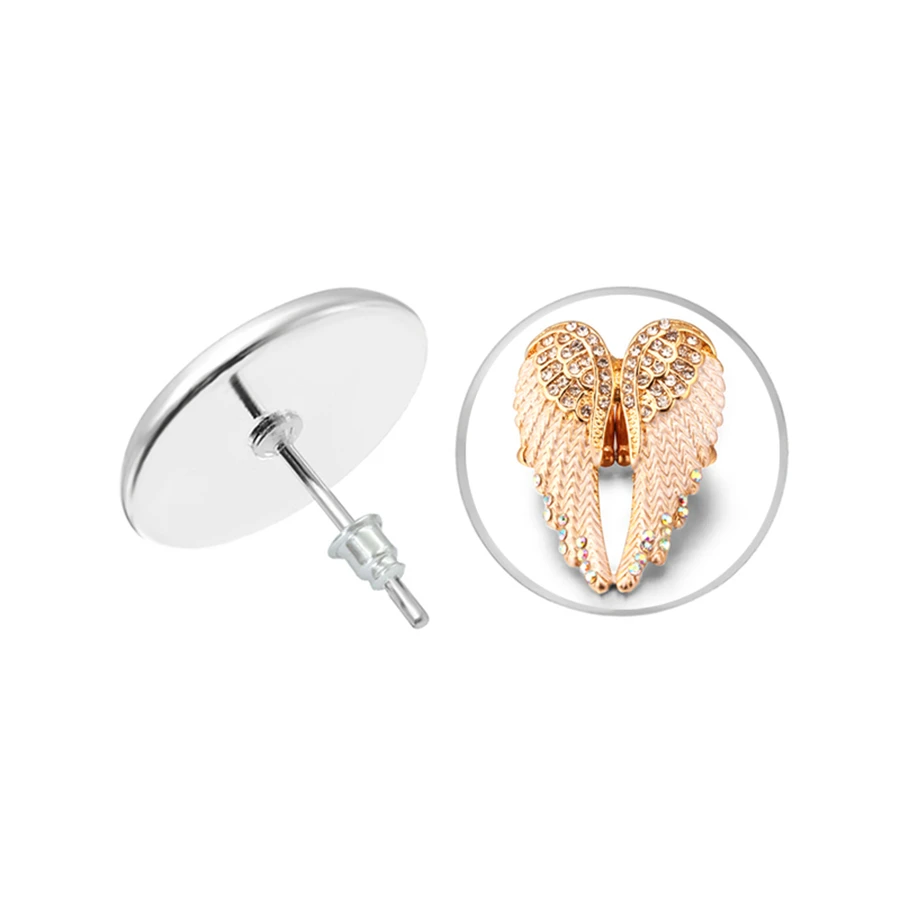 Модные серьги с крыльями ангела серьги-гвоздики талисман амулет панк байкерские