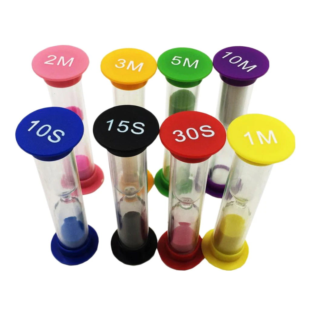 8 Set Sand Timer Clock 10/ 15/ 30 Seconds & 1/ 2/ 3/ 5/ 10 Minutes Sandglass Hourglass Kitchen Tool Home Decoration | Дом и сад