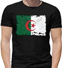 Короткий рукав Футболка модная Алжир гранж Стиль флага Мужская футболка с круглым вырезом Футболка 7 цветов