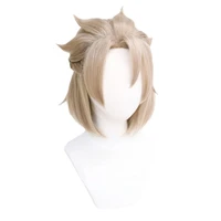 genshin impact albedo cosplay 35cm short linen heat resistant synthetic hair halloween party anime cosplay wigs