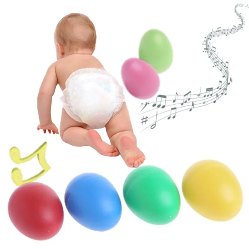 Пластиковые песочные яйца случайных цветов раннего возраста музыкальное