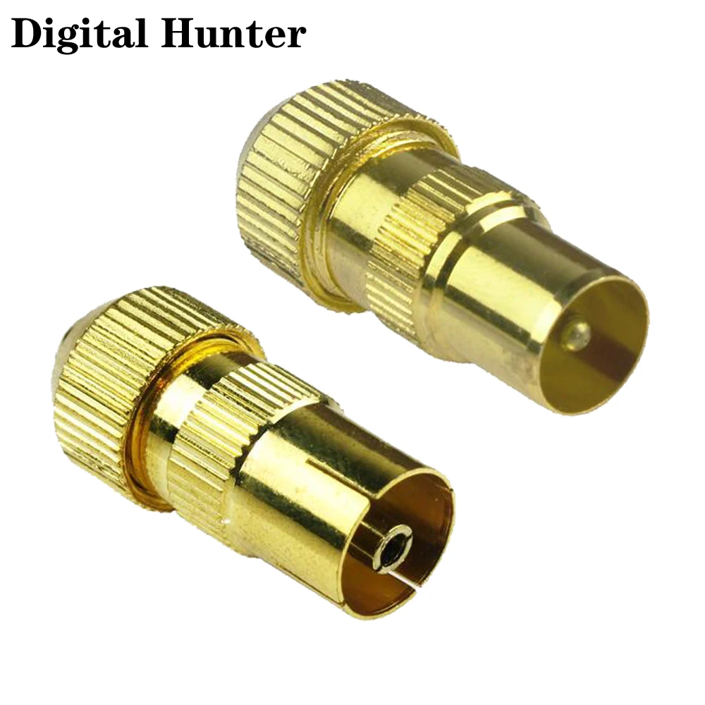 2 шт. позолоченный Штекерный разъем для ТВ антенны радиочастотный коаксиальный