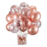 18 inch rose gold balloon set transparent sequin latex balloon combination wedding decoration birthday party balloon