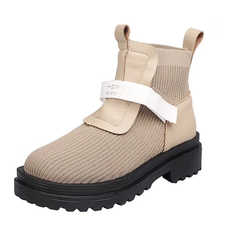 

2020 Autumn Winter Women's Wild Short Boots Round Head Comfortable Boots Women's Simple Sets of Boots Mujer Ankle Boots Women