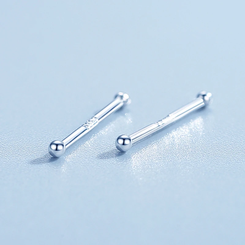 Серьги-гвоздики из серебра 999 пробы унисекс | Украшения и аксессуары