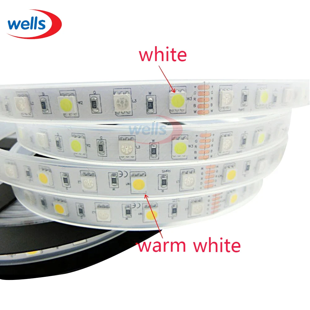 DC12V 5 м 60 светодиодный/m RGBWW RGBCW IP30/IP65/IP67 300 светодиодный S SMD 5050 смешанный цвет 5pin RGBW RGB
