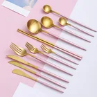 4 шт., набор столовой посуды из нержавеющей стали, нож для пустыни, ложка для вилки, столовые приборы