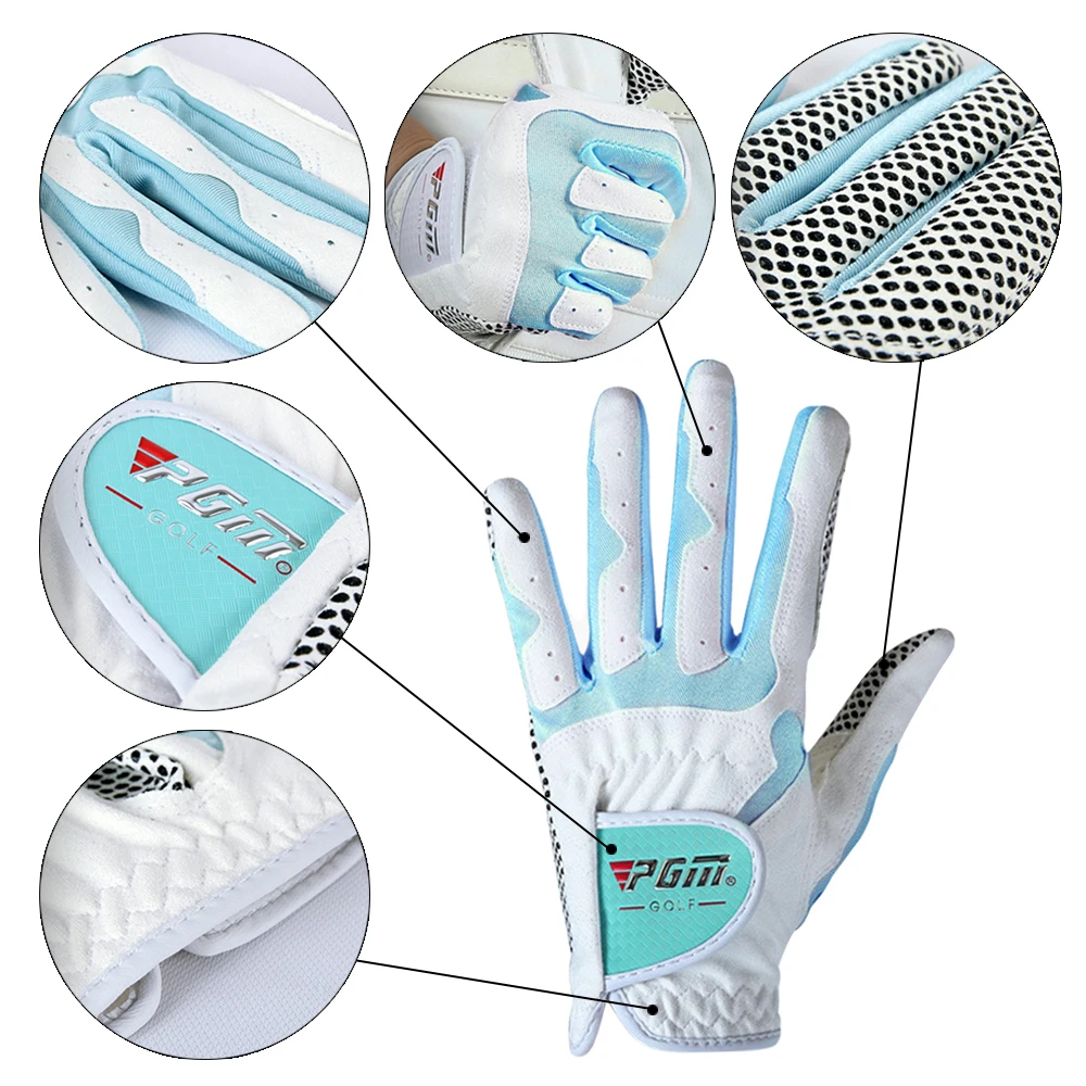 

Women's Golf Gloves Ladies Slip-resistant Granules Microfiber Cloth Gloves Sunscreen Breathable Wear-resistant