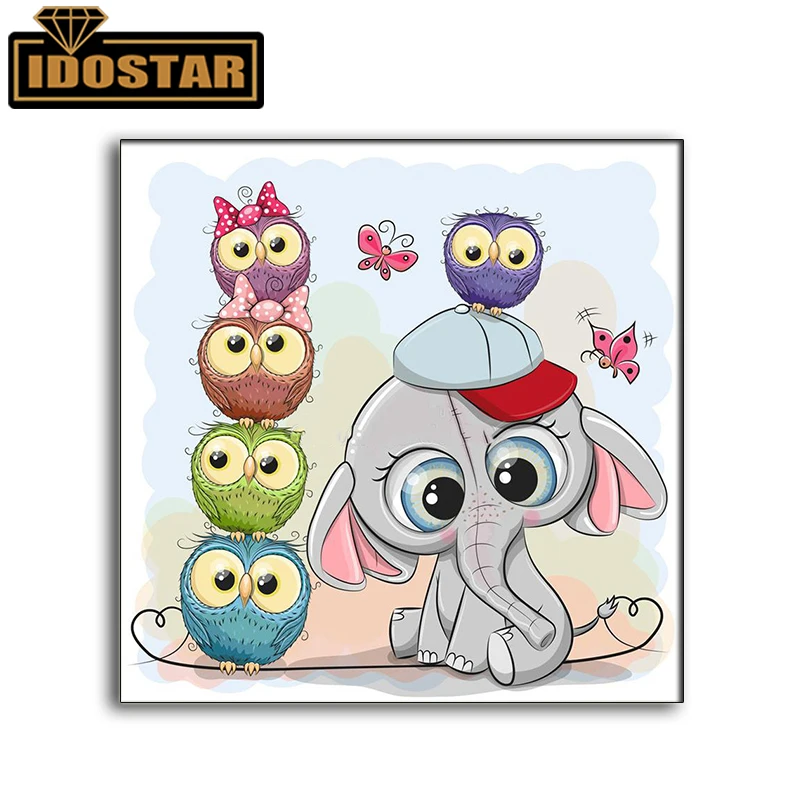 Алмазная вышитая кошка собака Сделай Сам картина животные Сова Слон мозаика