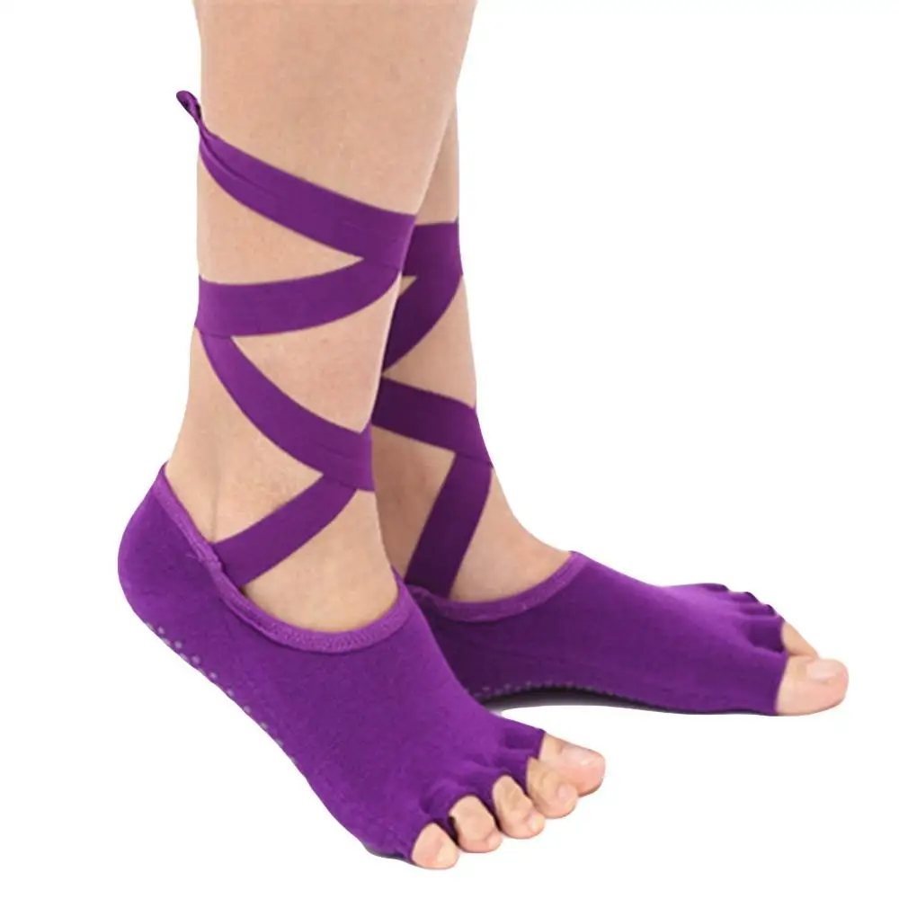 Бандажные носки с открытым носком женские дышащие противоскользящие массажные