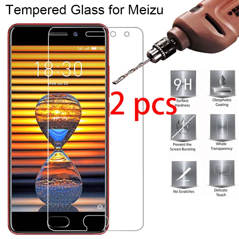 2 шт.! 9H HD Защита экрана для Meizu Pro 7 6 Plus 5 закаленное стекло защитное на 16 15