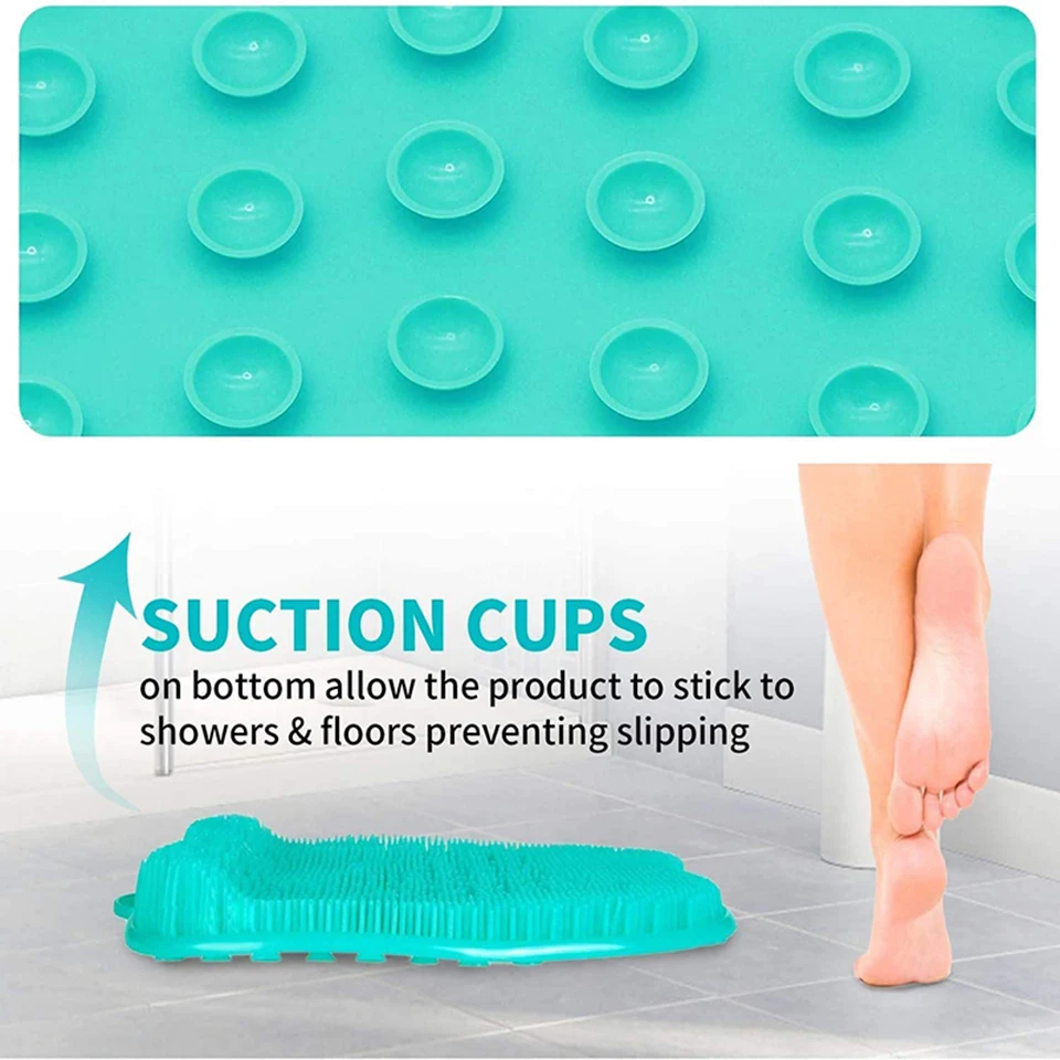 2pcs silicone bath mats shower foot scrubber massager cleaner acupressure mat with suction cups improve circulation exfoliation free global shipping