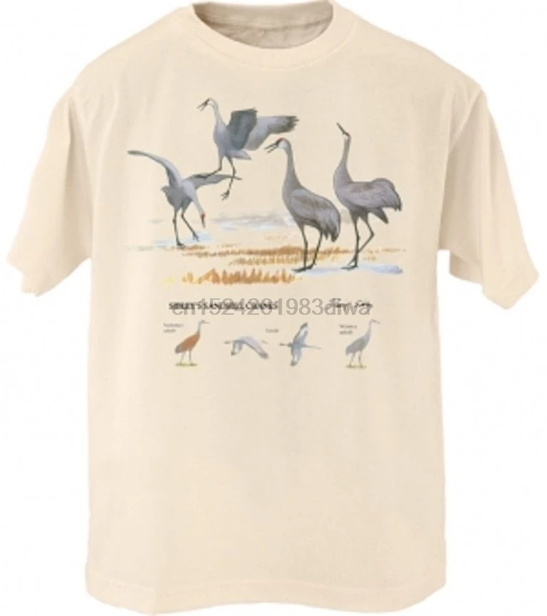 

Sibleys Sandhill Crane Natural Adult T-Shirt M L XL XXL David Sibley