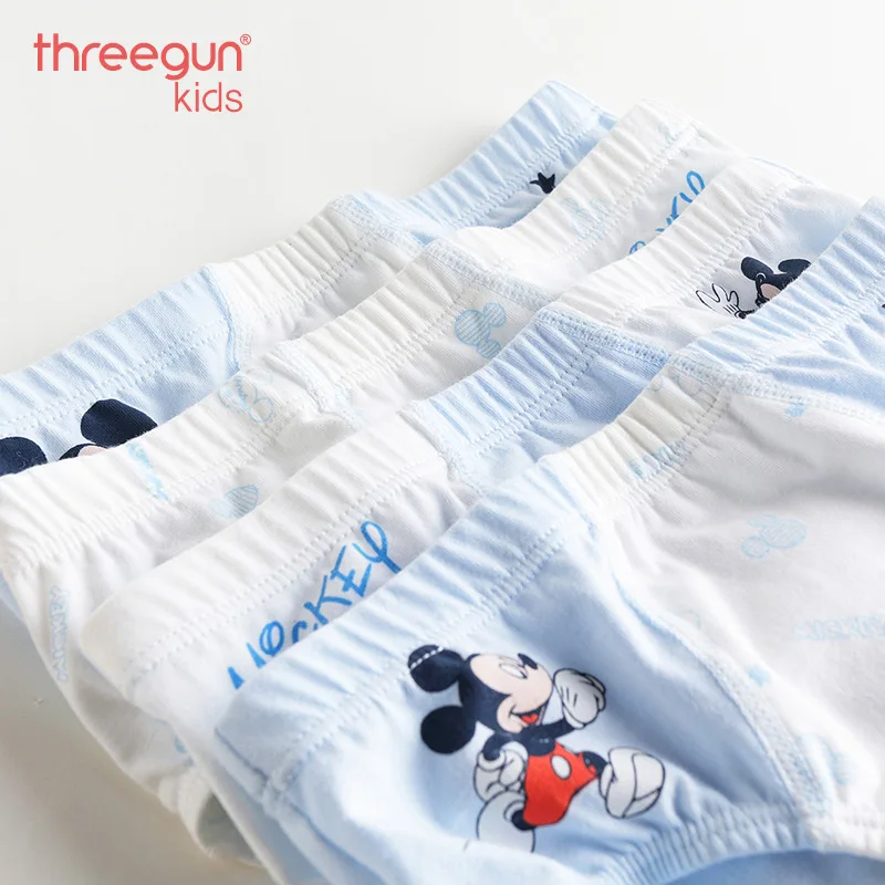 

THREEGUN X Disney Boys Underwear Briefs Cotton Soft Panties Mickey Mouse for Teenager Toddler Boys 4Pcs/Lot