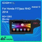COHO для Honda FITjazz RHD 2014 Android 10,0 8-ядерный 6128G мультимедийный плеер стерео Автомагнитола