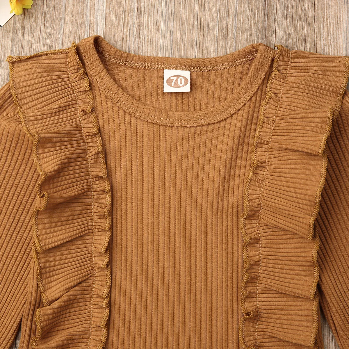 Изысканная одежда для девочек осенняя маленьких вязаные топы с длинными