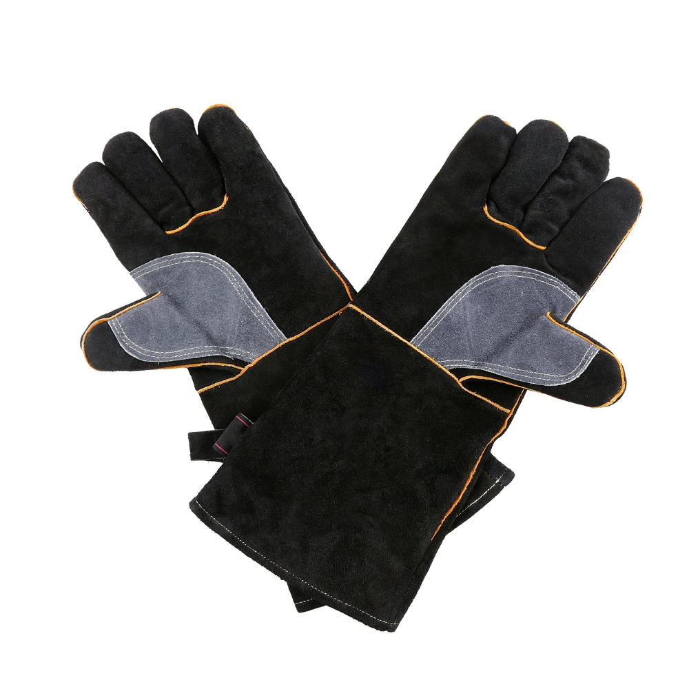 Перчатки Огнестойкие кожаные жаропрочные митенки с прострочкой идеально