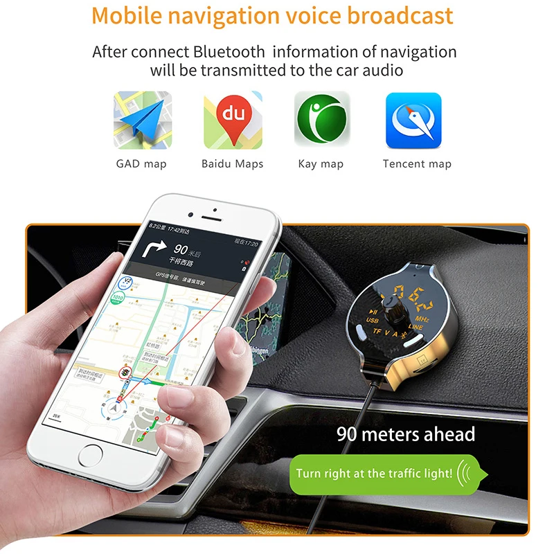 SRUIK автомобильный fm передатчик Hands free вызов MP3 плеер с AUX комплект модулятор Bluetooth