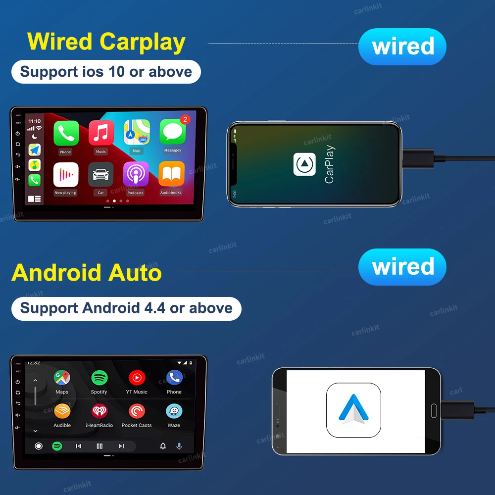 CarlinKit 2021 проводной Apple Carplay Dongle Android авто для установки системы Airplay Mirror