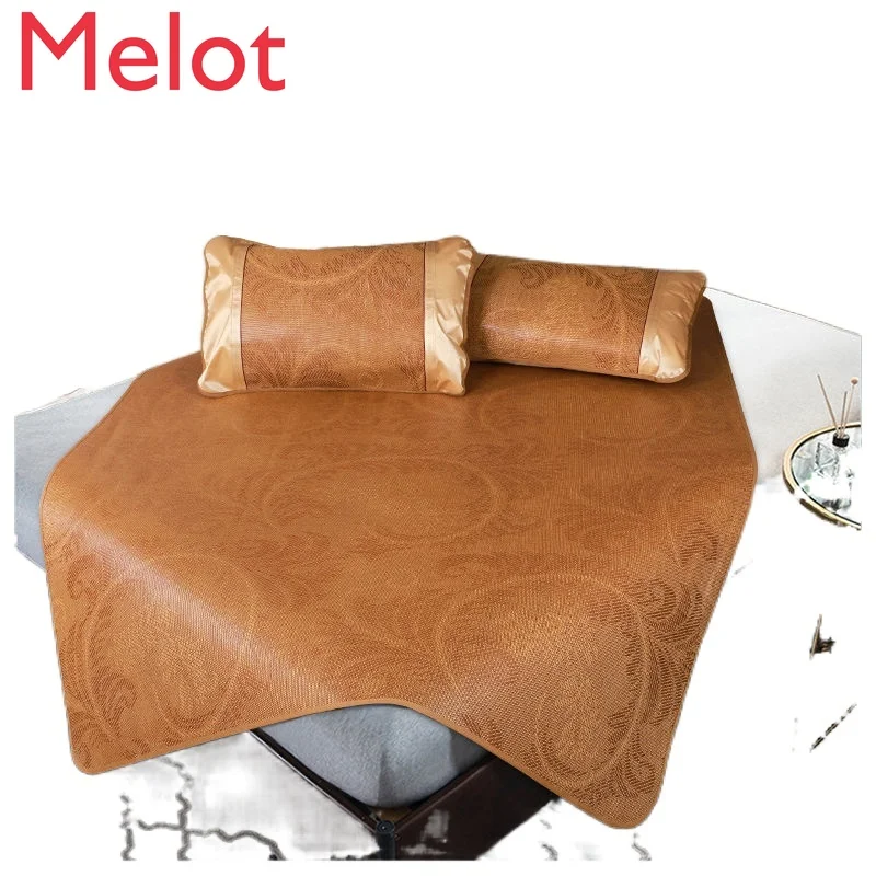 

Luxury Rattan Mat Summer Sleeping Mat Foldable Three-Piece Set Single Double Dormitory Children 0.6/1.5/1.8/2.0M Pillowcase