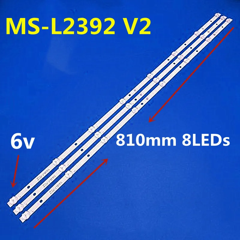 

3pcs 810MM LED Strip For MS-L2392 V2 PANEL-CX430DLEDM T-CON-ST4251B01-1-XC-7 LED-4328T2 SMART CX430DLEDM 2 JL.D43042330-006AS-M