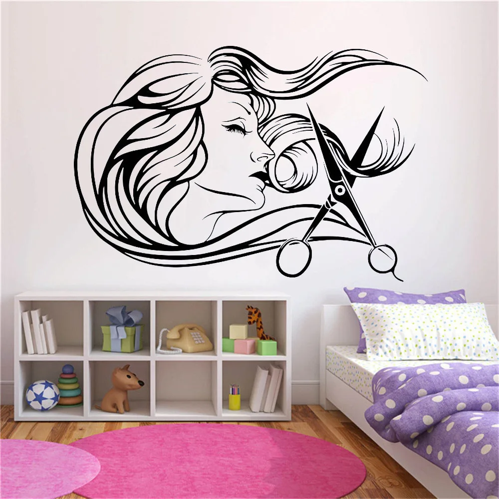 Женская Виниловая наклейка для парикмахерской WL334 | Дом и сад