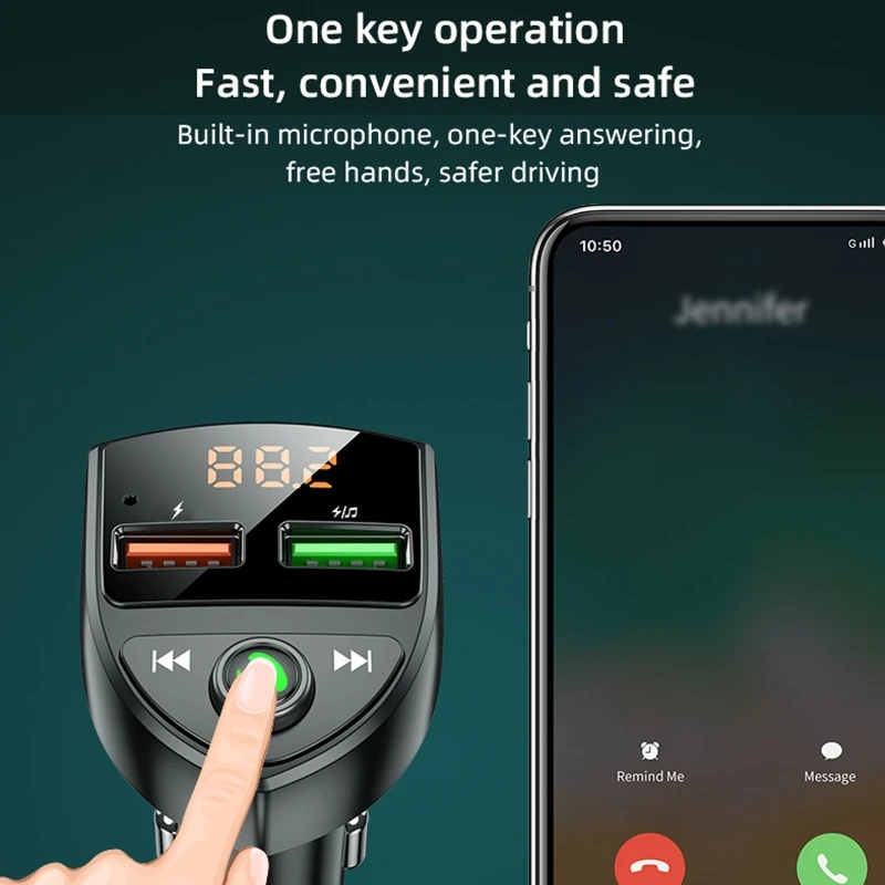 594A Dual USB Автомобильное зарядное устройство автомобильный FM-передатчик SD-карта