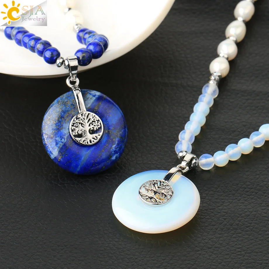 Овальное ожерелье CSJA из натурального жемчуга ажурное круглое мирное с пряжкой