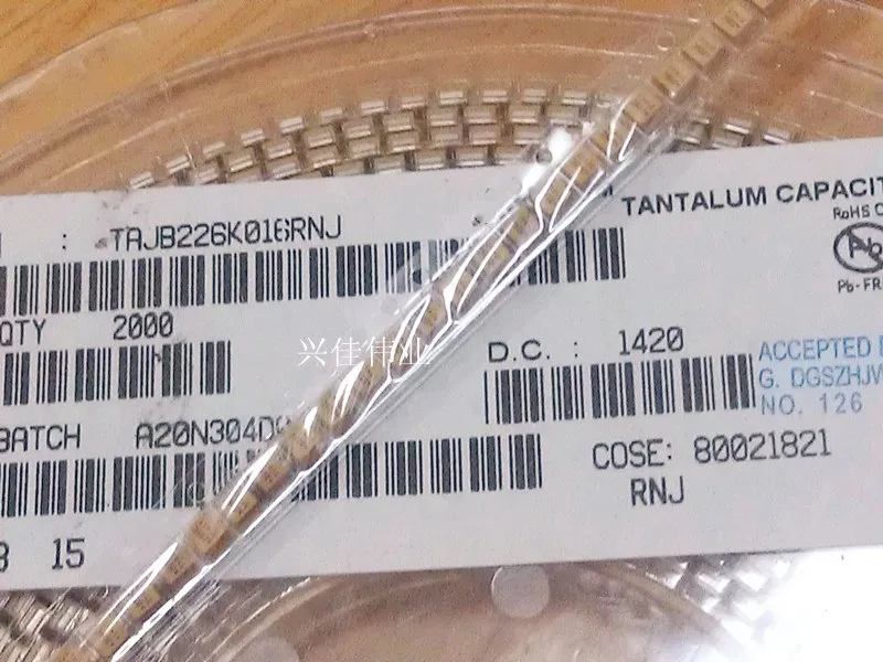 

Original 20pcs/ 16v22UF 226 22UF 16V B3528 B 1210 Tantalum Capacitor