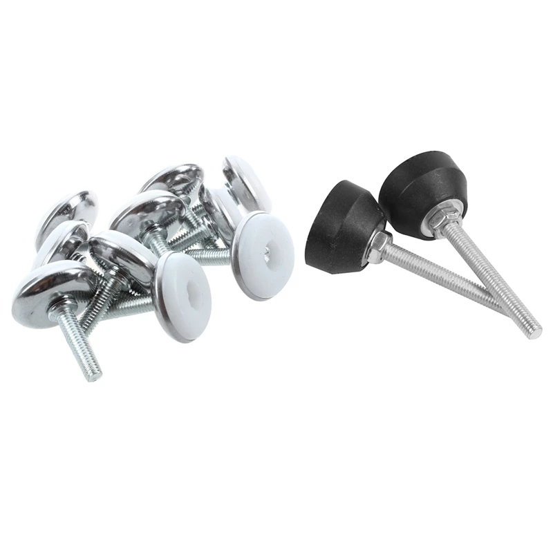 

10 Pcs M6 X 25mm Plastic Base Leveller & 2 Pcs Screw on Adjustable Desk Leveling Foot Furniture Glide M8X60mm