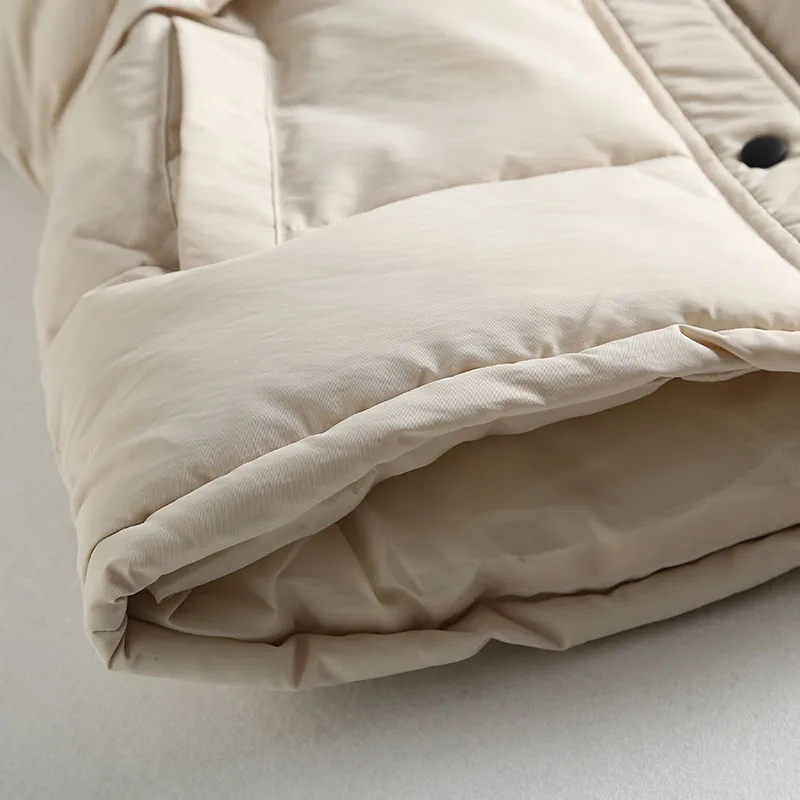 

Autumn Winter Women's Solid Loose Vest Drawstring Stand Collar Vest Jacket Cotton Padded Women's Windproof Warm Waistcoat