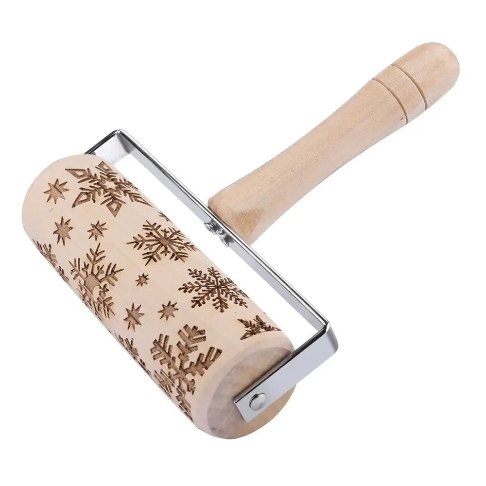 Рождественская скалка для тиснения печенье выпечки фондан пирог деревянная