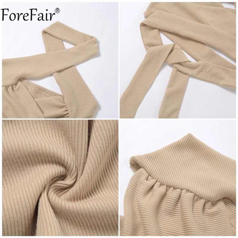 

Forefair 2021 Halter Sleeveless Sexy Hollow Out Crop Tops Women Fashion Bandage Cross T Shirts Party Club Lace Up Top New Summer