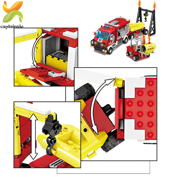 412 шт. Детский конструктор пожарная машина|Блочные конструкторы| |