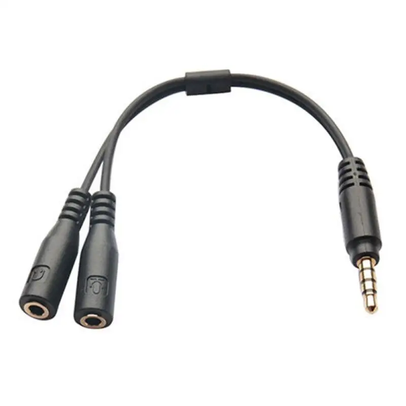 1 шт. Y-разветвитель кабеля 3 5 мм штекер на 2 двойной гнездовой аудио кабель для