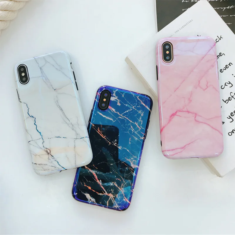 Роскошный Мраморный гранитный узор Мягкий защитный чехол из ТПУ для телефона iPhone
