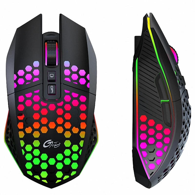 

Ergonomic Wireless Lightweight Gaming Mouse Ultralight Honeycomb Optical Rechargeable LED Wireless Gaming Mouse with RGB Backlit
