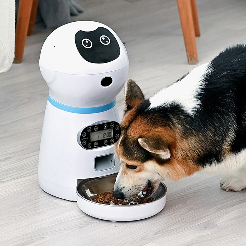 

Automatic Pet Feeder Robot Dog Cat Feeder 3L Pet Food Dispenser Feeder Medium And Large Cat Dog 4 Meal Voice Recorder And Timer