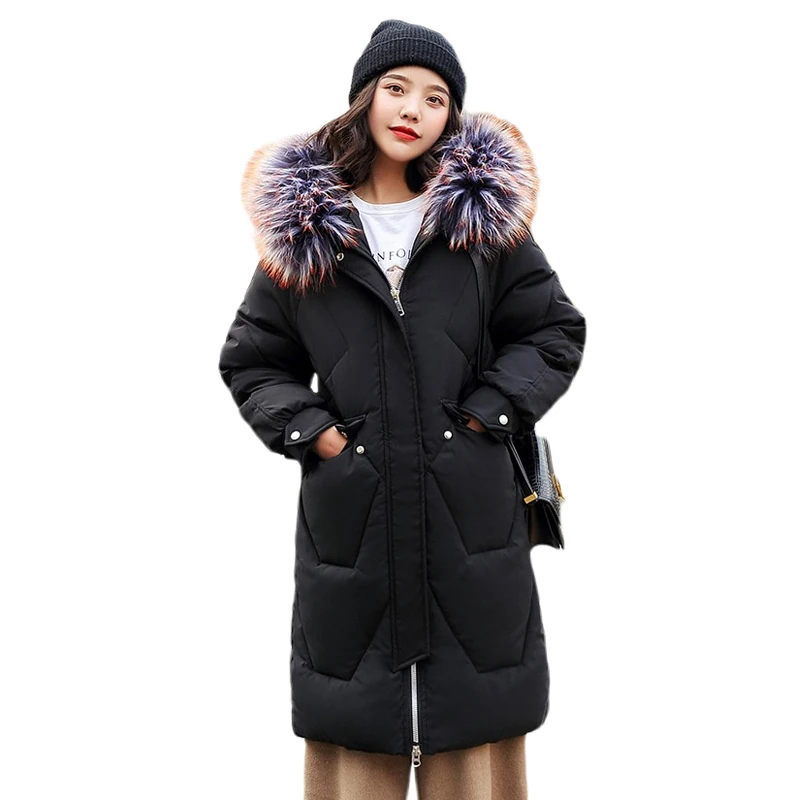 Зимние куртки для женщин 2019 Новая Мода Длинная женская парка 3XL большой размер с
