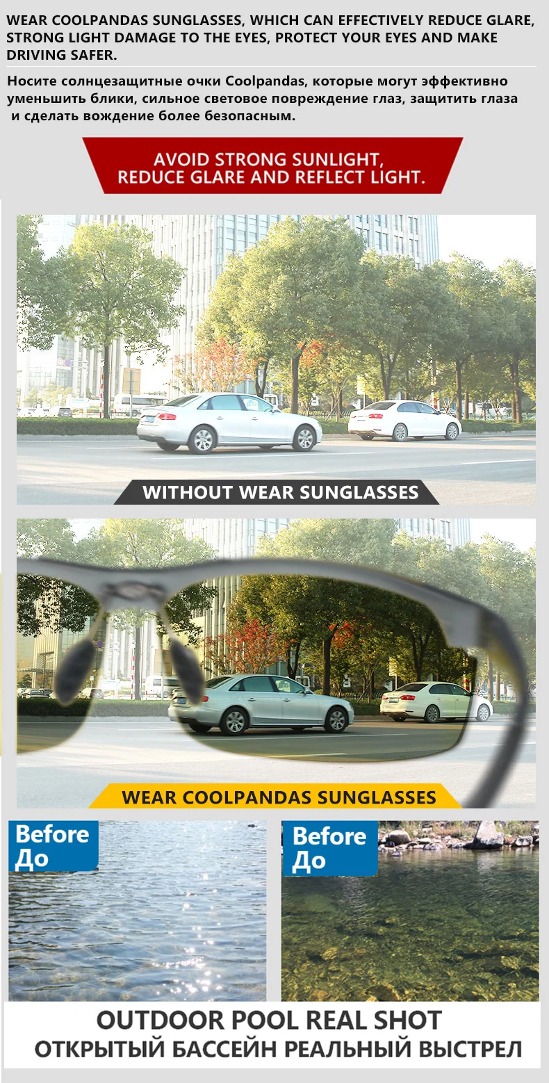 CoolPandas унисекс ночного видения фотохромные очки поляризационные очки для вождения мужские желтые линзы антибликовые очки UV400