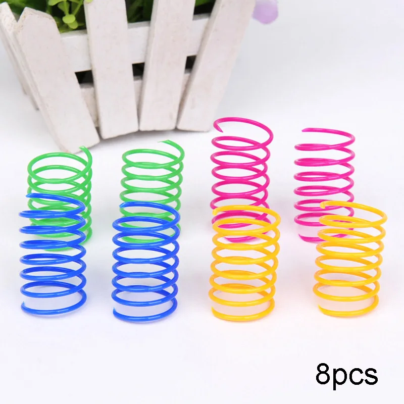 4/8/16/20pcs Kitten Cat Toys Wide Durable Heavy Gauge Spring Toy Colorful Springs Pet Coil Spiral Intera | Дом и сад